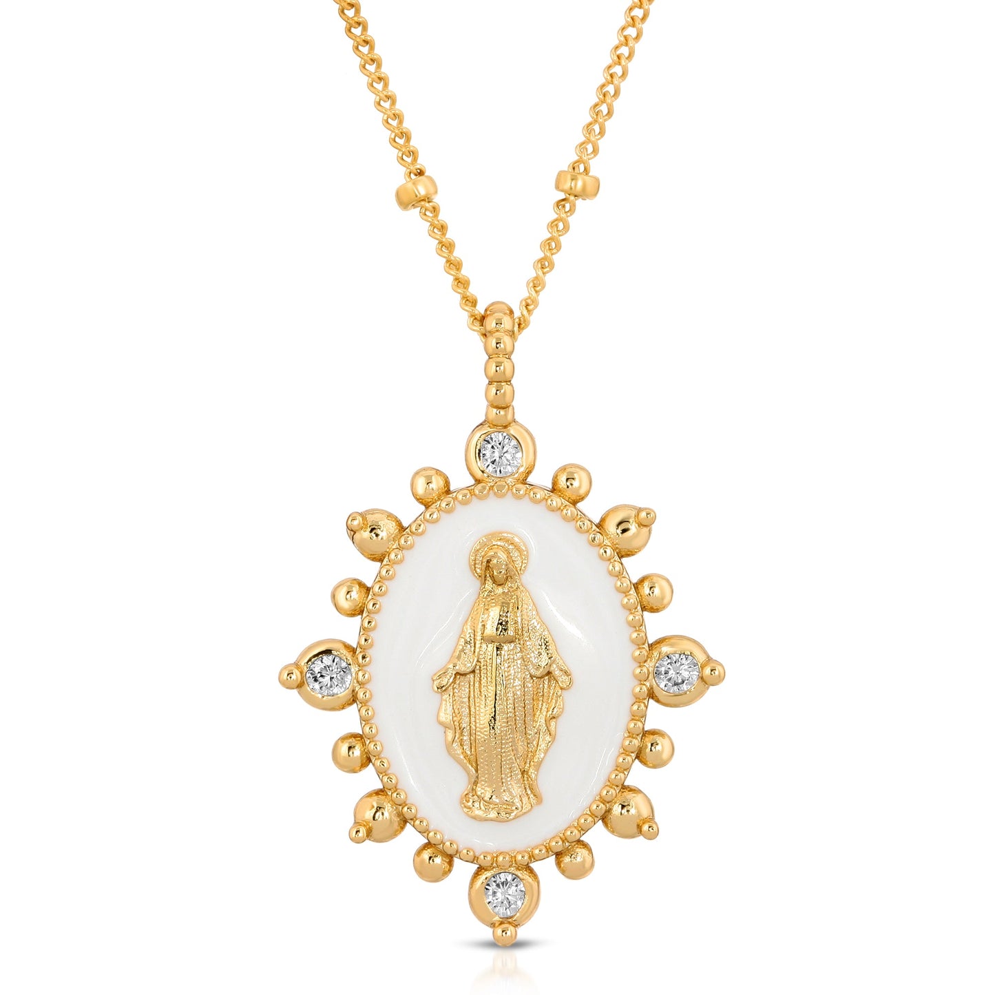 Lady Lourdes Pendant in White