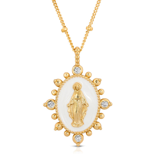 Lady Lourdes Pendant in White